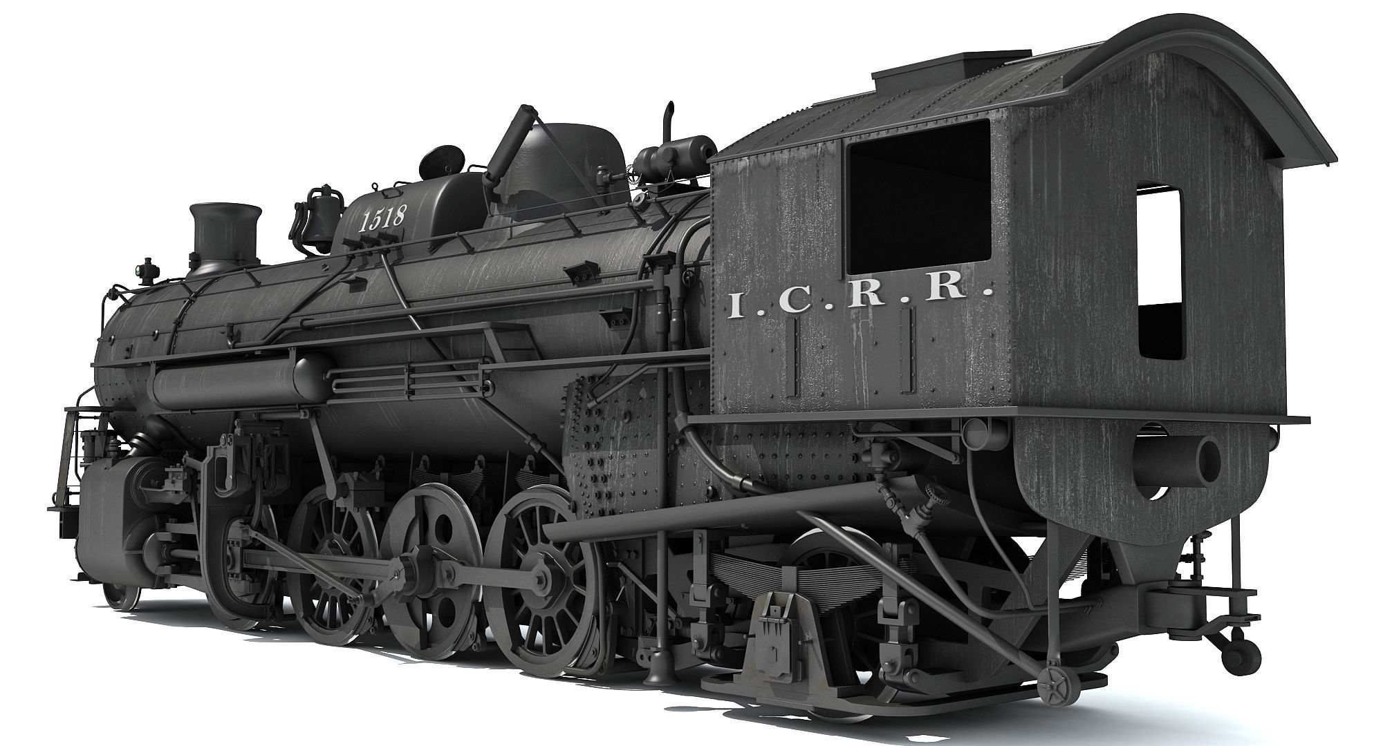 Steam Locomotive Train 3D model_10