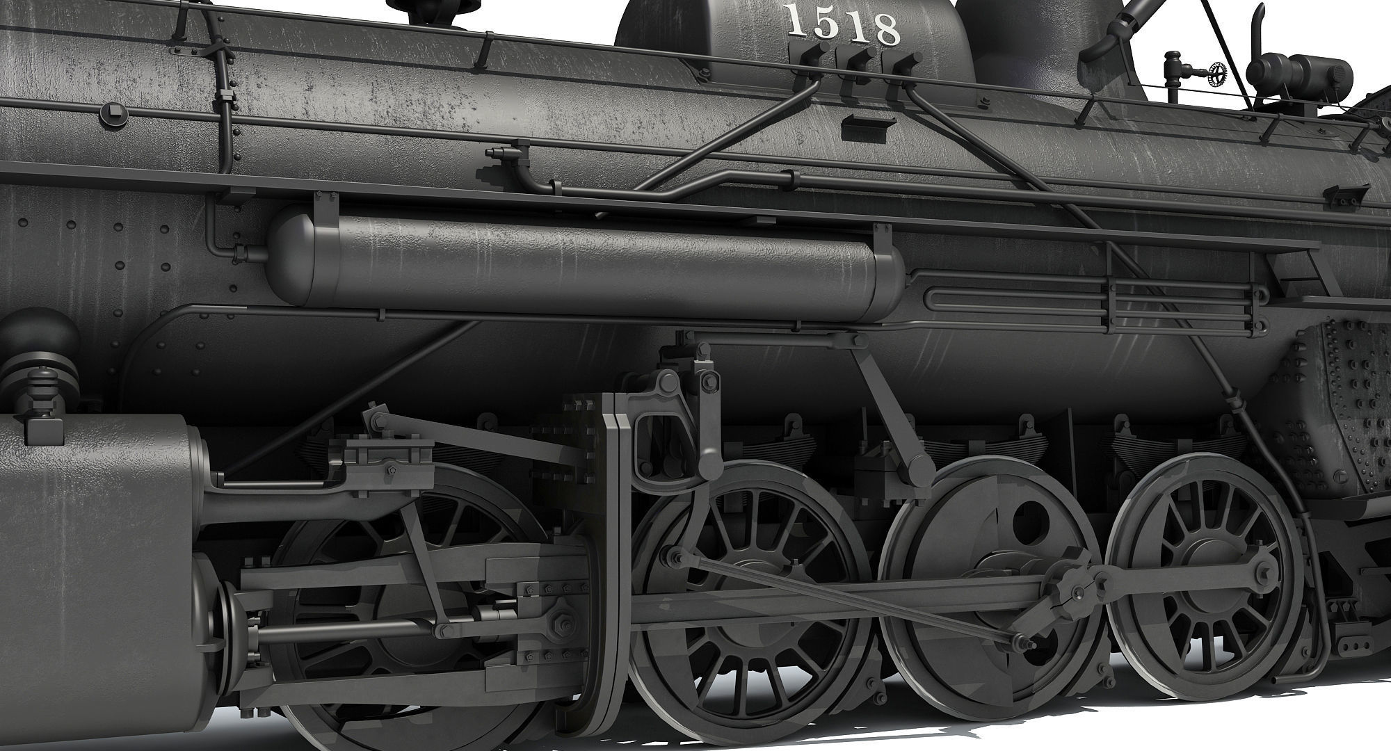 Steam Locomotive Train 3D model_9