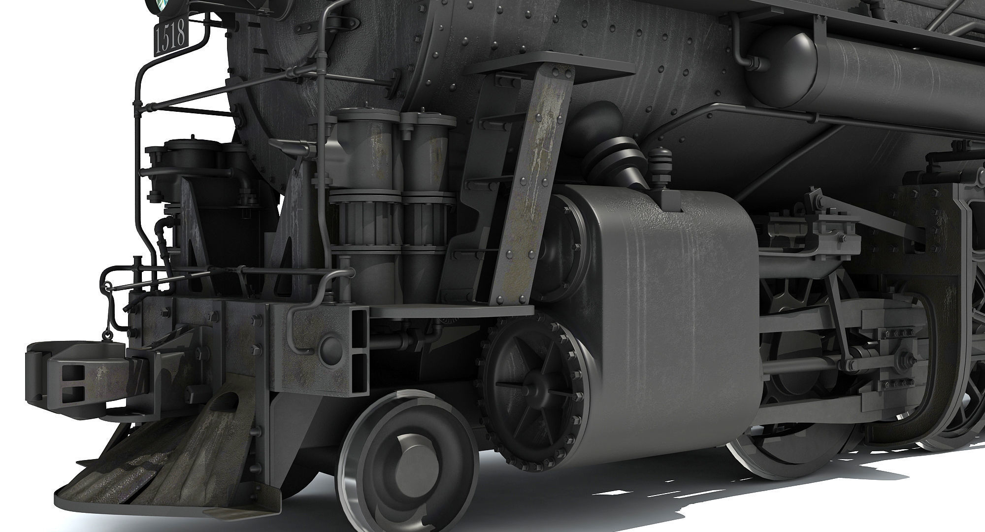 Steam Locomotive Train 3D model_11