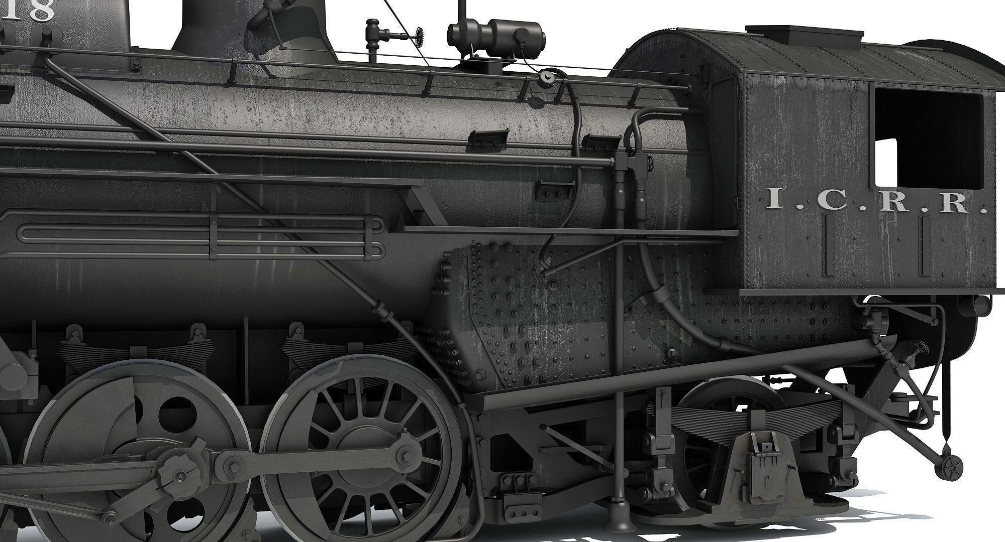 Steam Locomotive Train 3D model_14