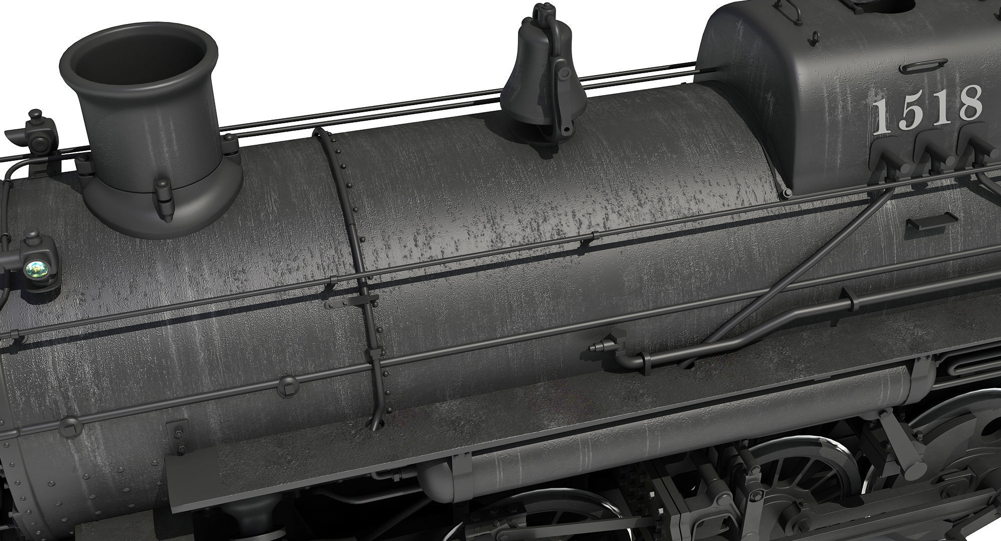 Steam Locomotive Train 3D model_13