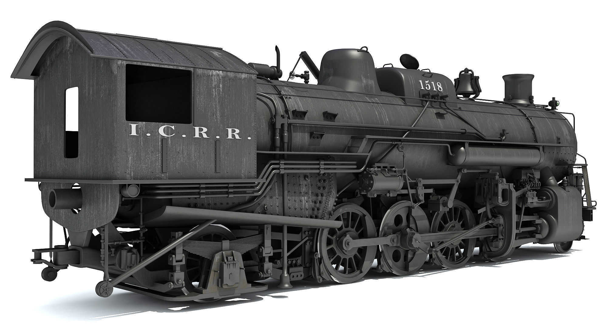 Steam Locomotive Train 3D model_8