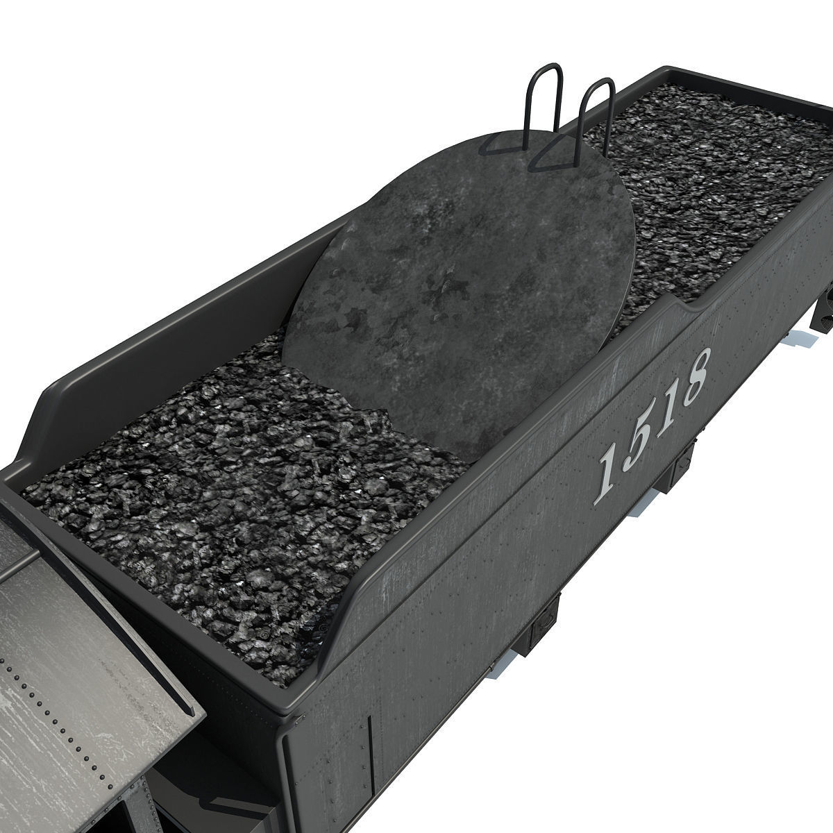 Black Steam Locomotive 3D model_11