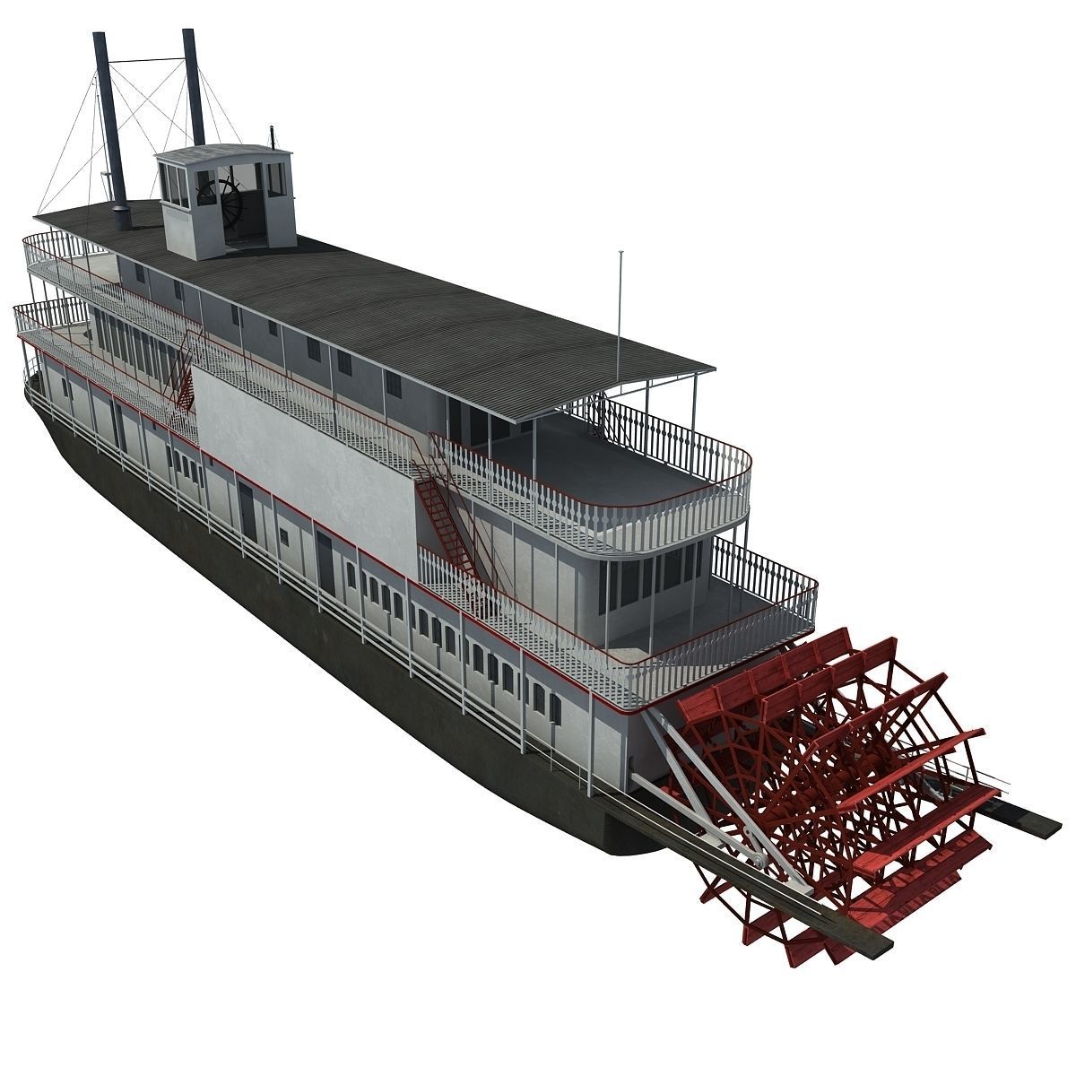 Old Steam Boat 3D model_3