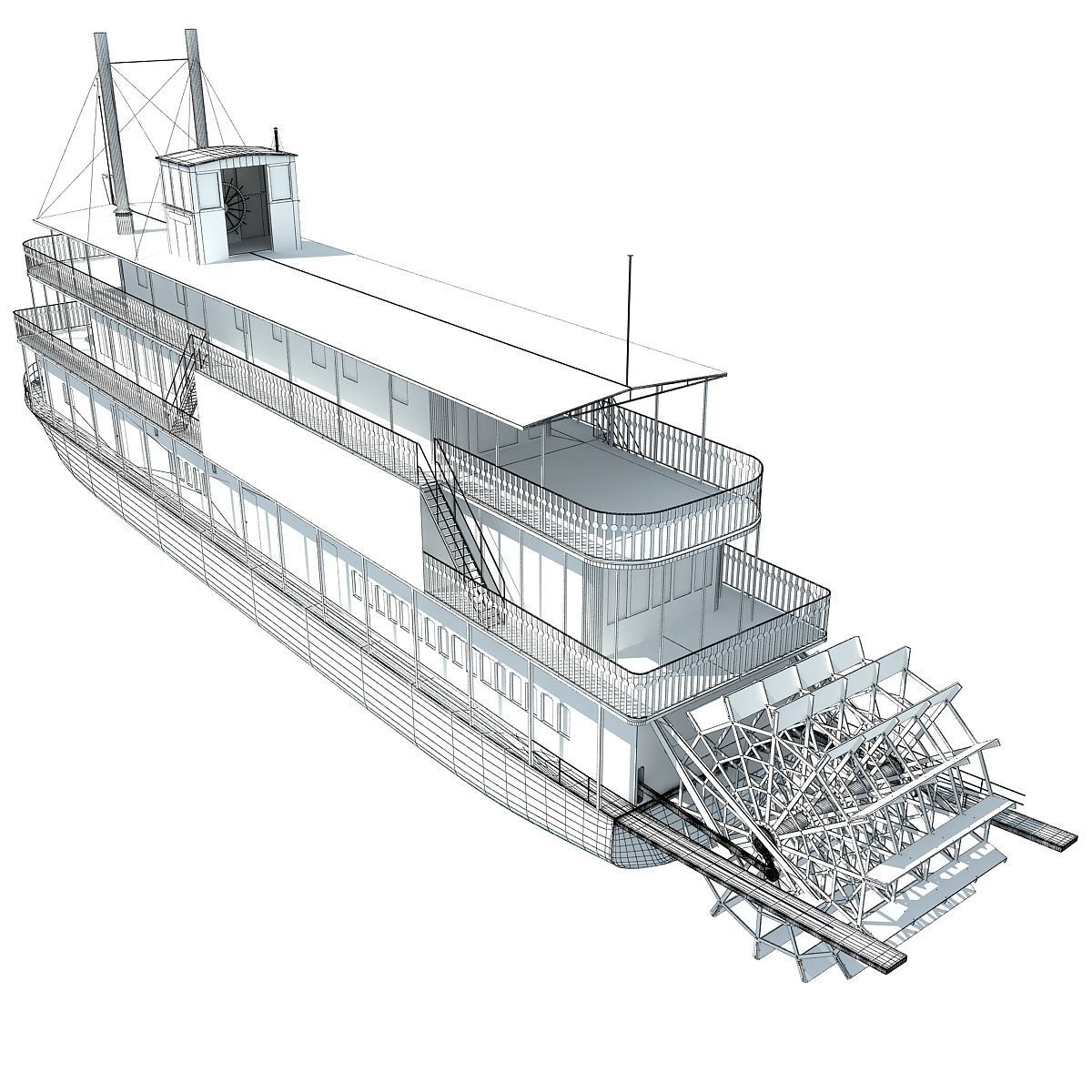 Old Steam Boat 3D model_21