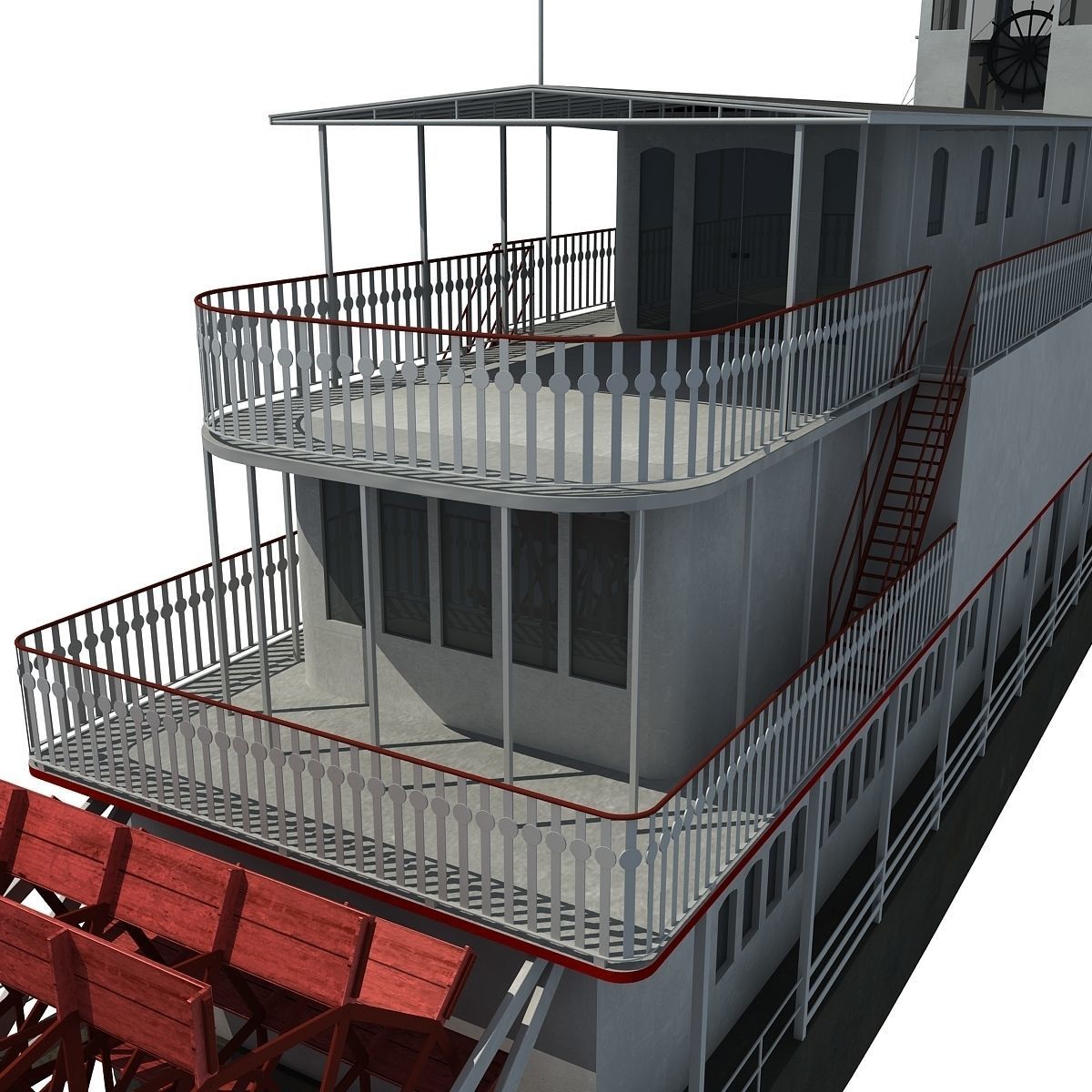 Old Steam Boat 3D model_9