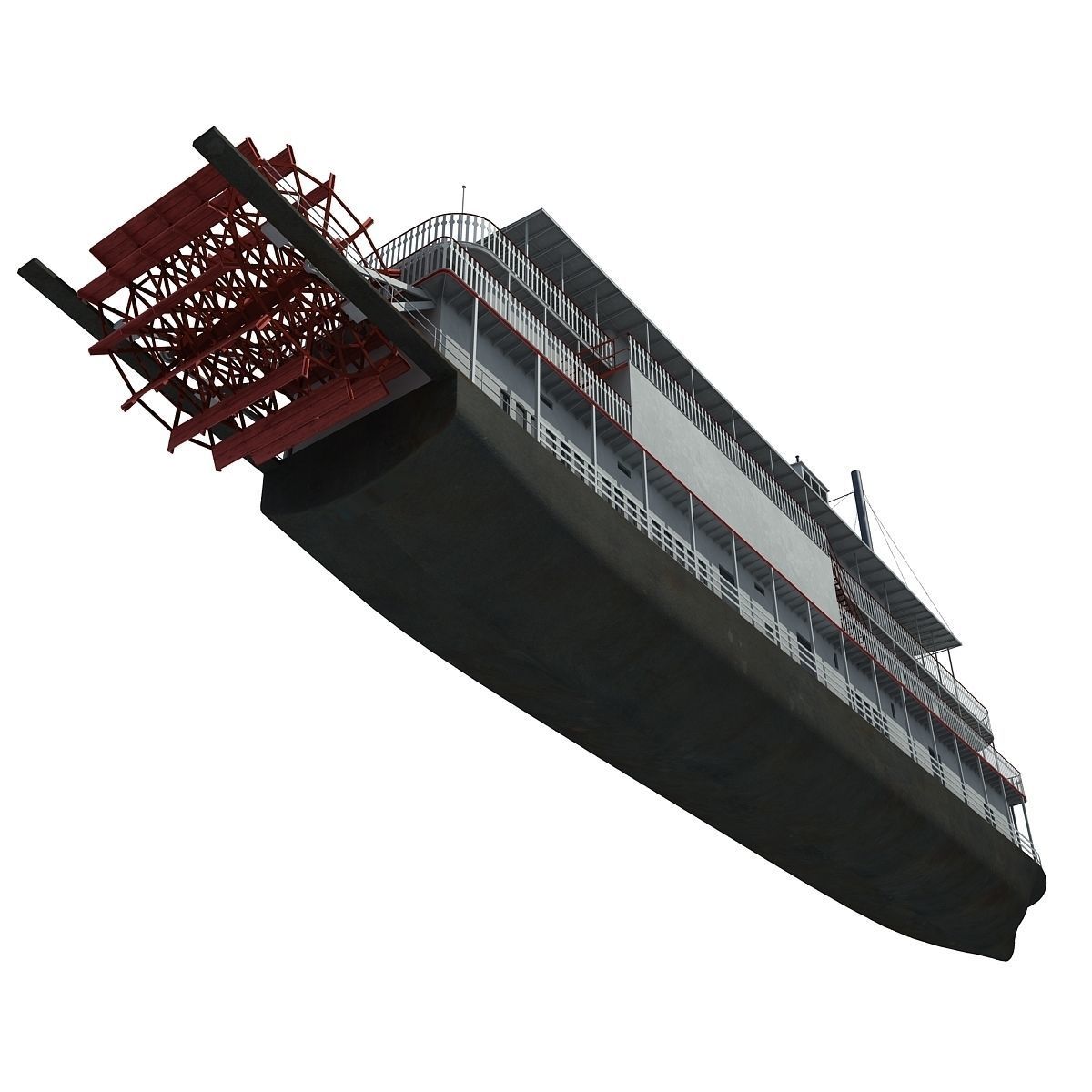 Old Steam Boat 3D model_8