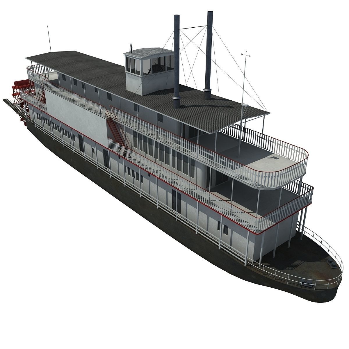 Old Steam Boat 3D model_4