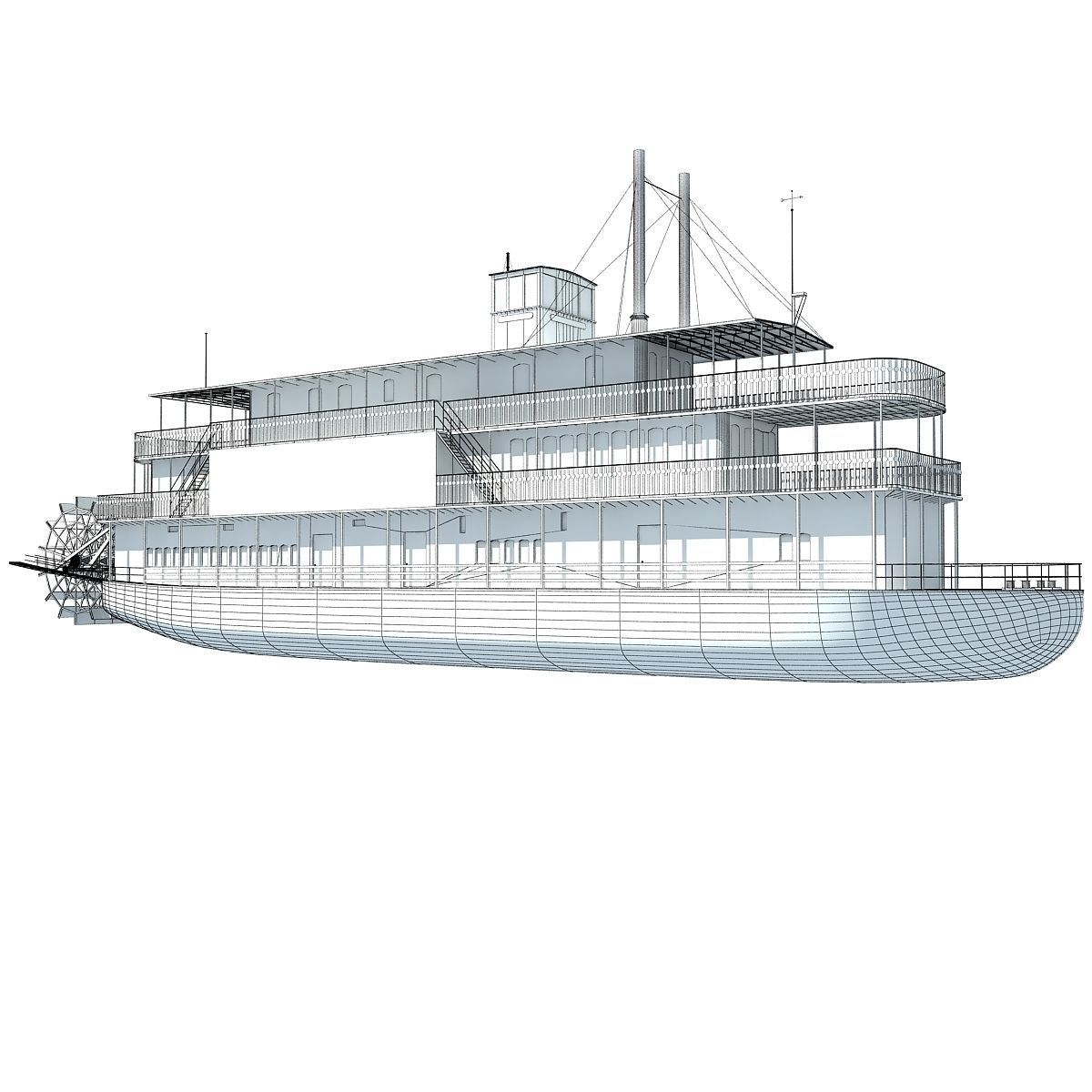 Old Steam Boat 3D model_20