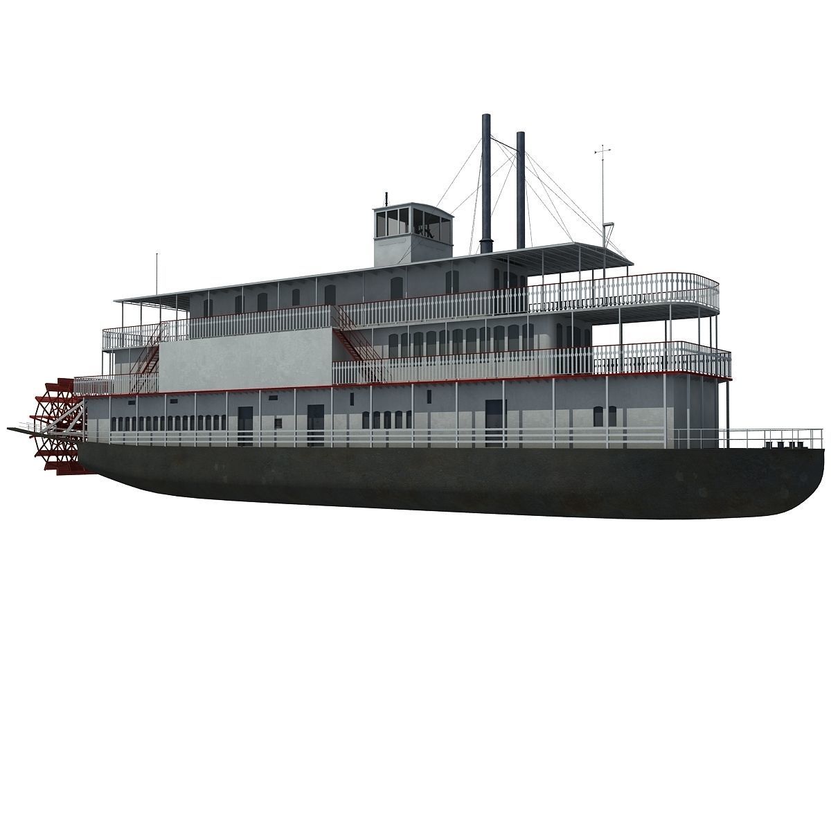 Old Steam Boat 3D model_6
