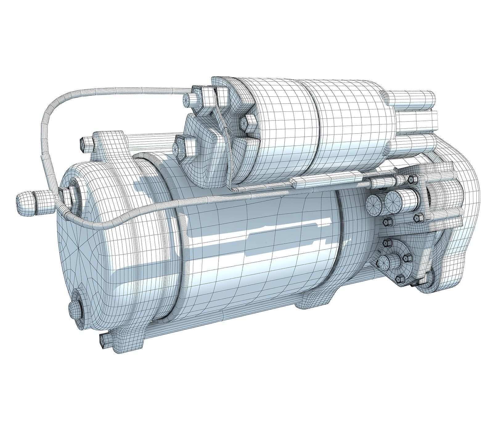 Red Starter Motor 67 3D model_5