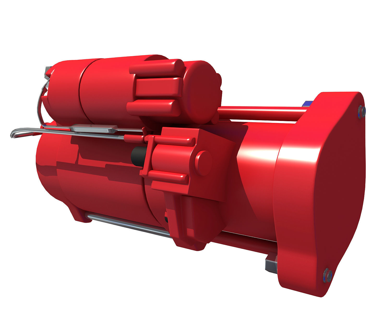 Red Starter Motor 67 3D model_2