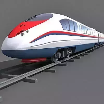 Red Speed Train 4 3D model