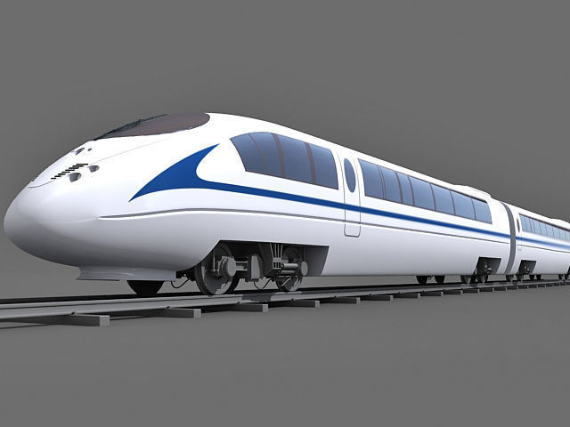 Blue Speed Train 3 3D model