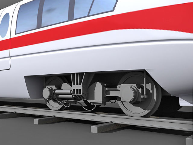 Red Speed Train 2 3D model_6