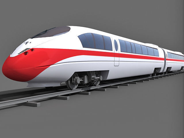 Red Speed Train 2 3D model