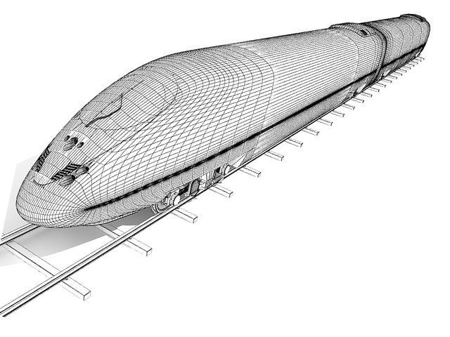 Red Speed Train 2 3D model_8