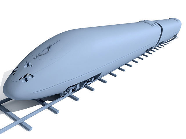 Red Speed Train 2 3D model_7