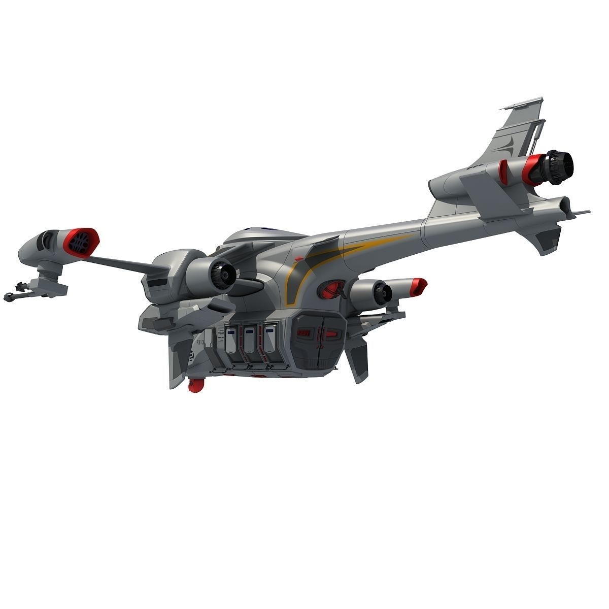 Futuristic Spaceship  3D model_3