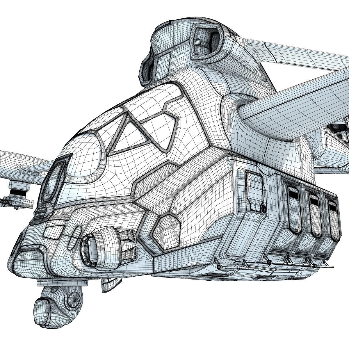 Futuristic Spaceship  3D model_19