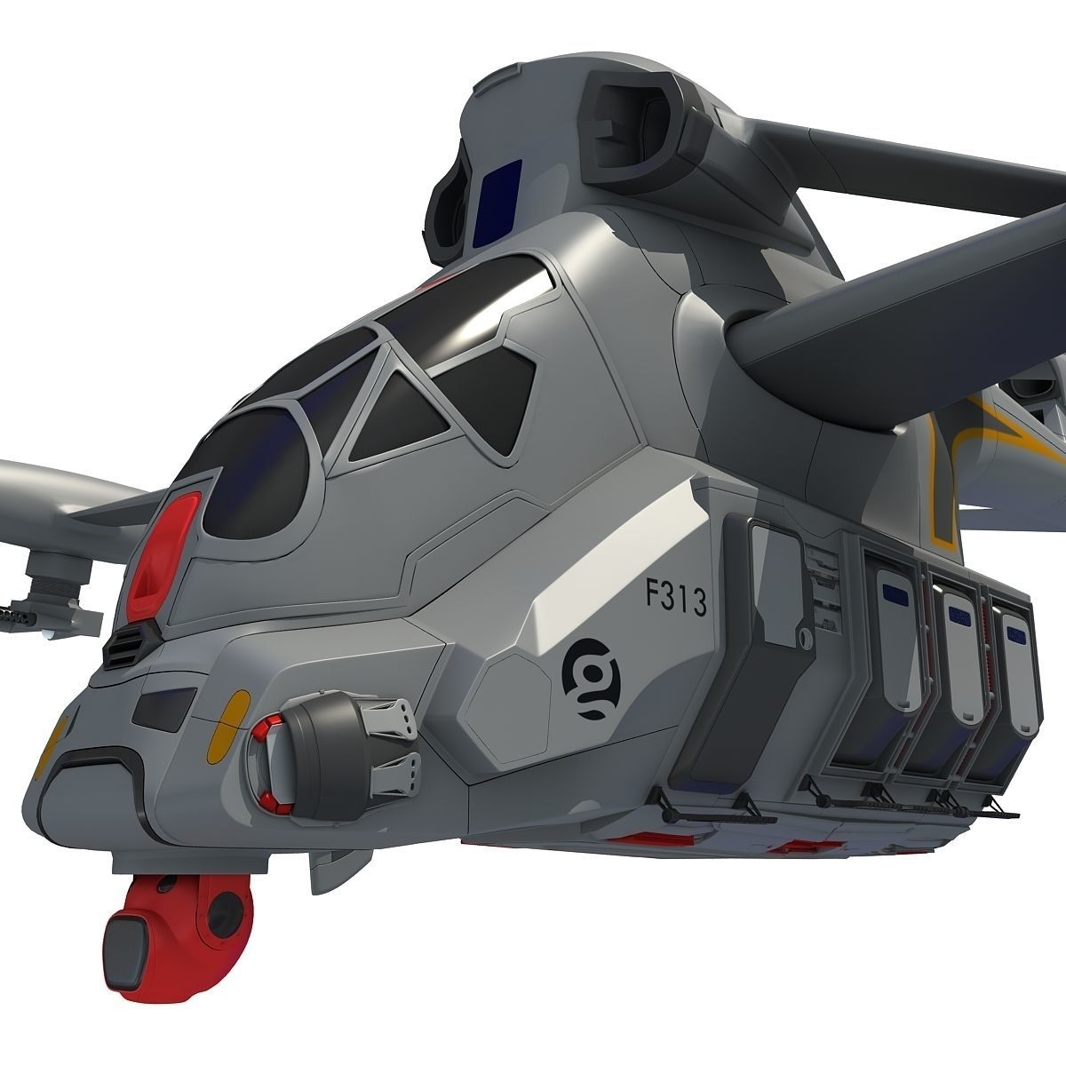 Futuristic Spaceship  3D model_13