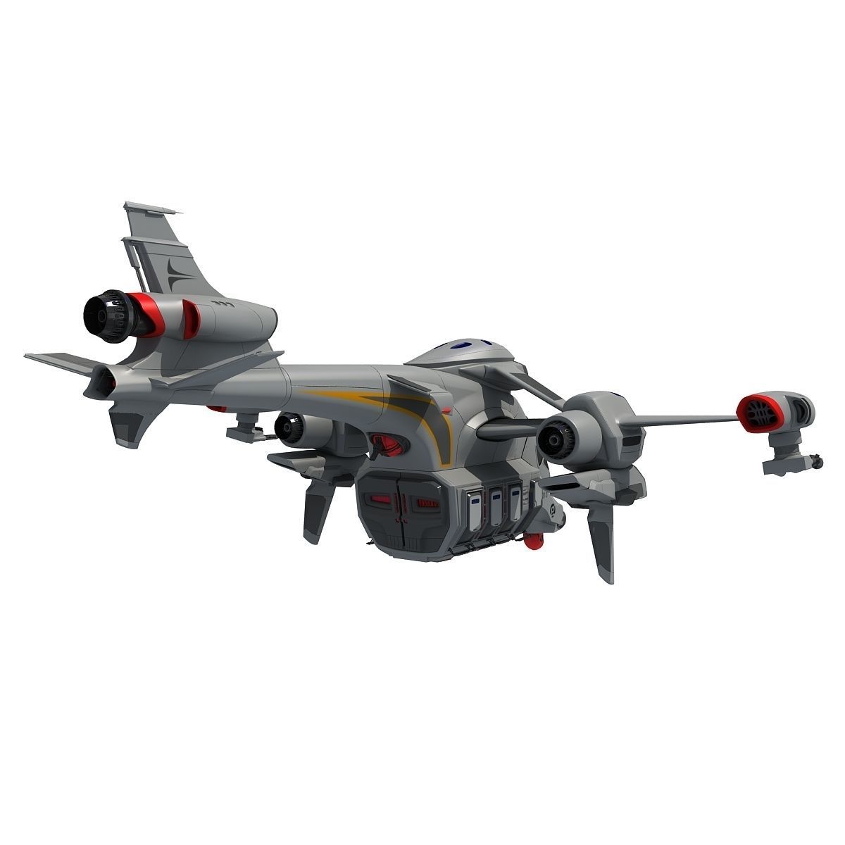 Futuristic Spaceship  3D model_2