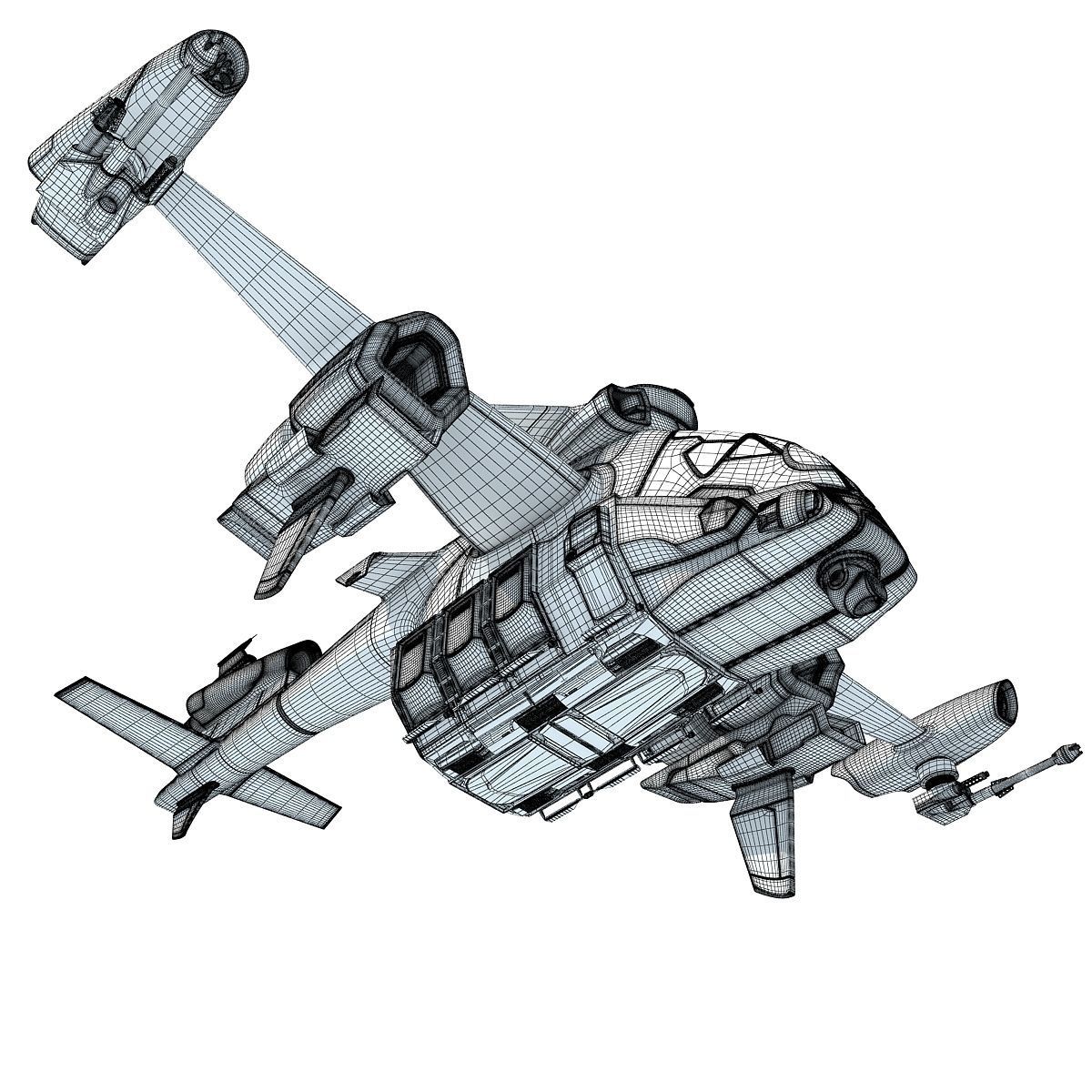Futuristic Spaceship  3D model_18