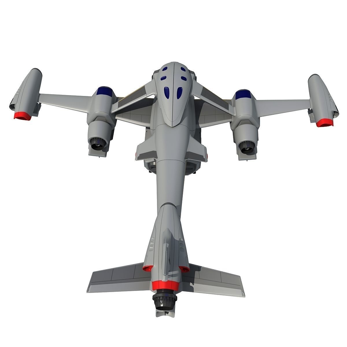 Futuristic Spaceship  3D model_4