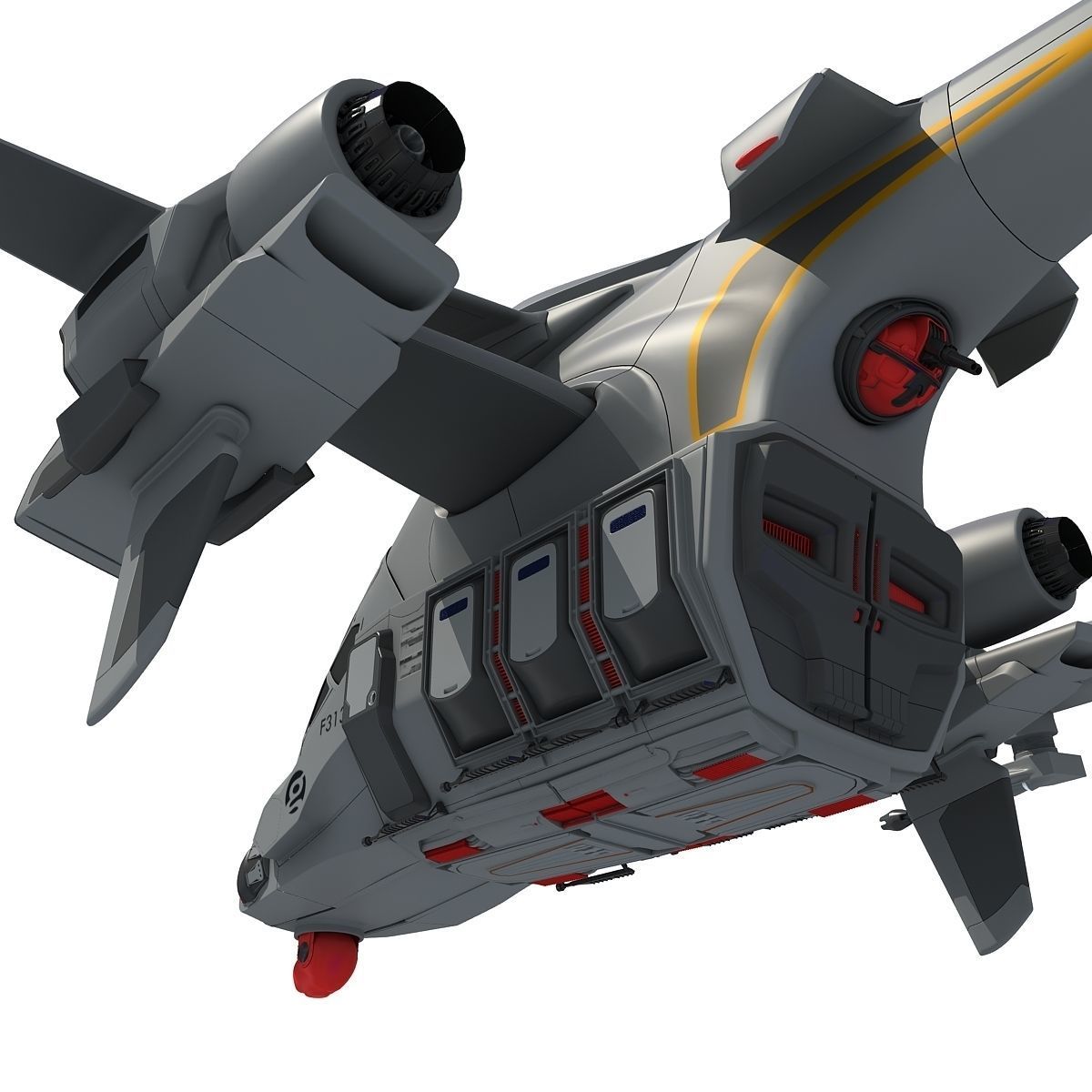 Futuristic Spaceship  3D model_12