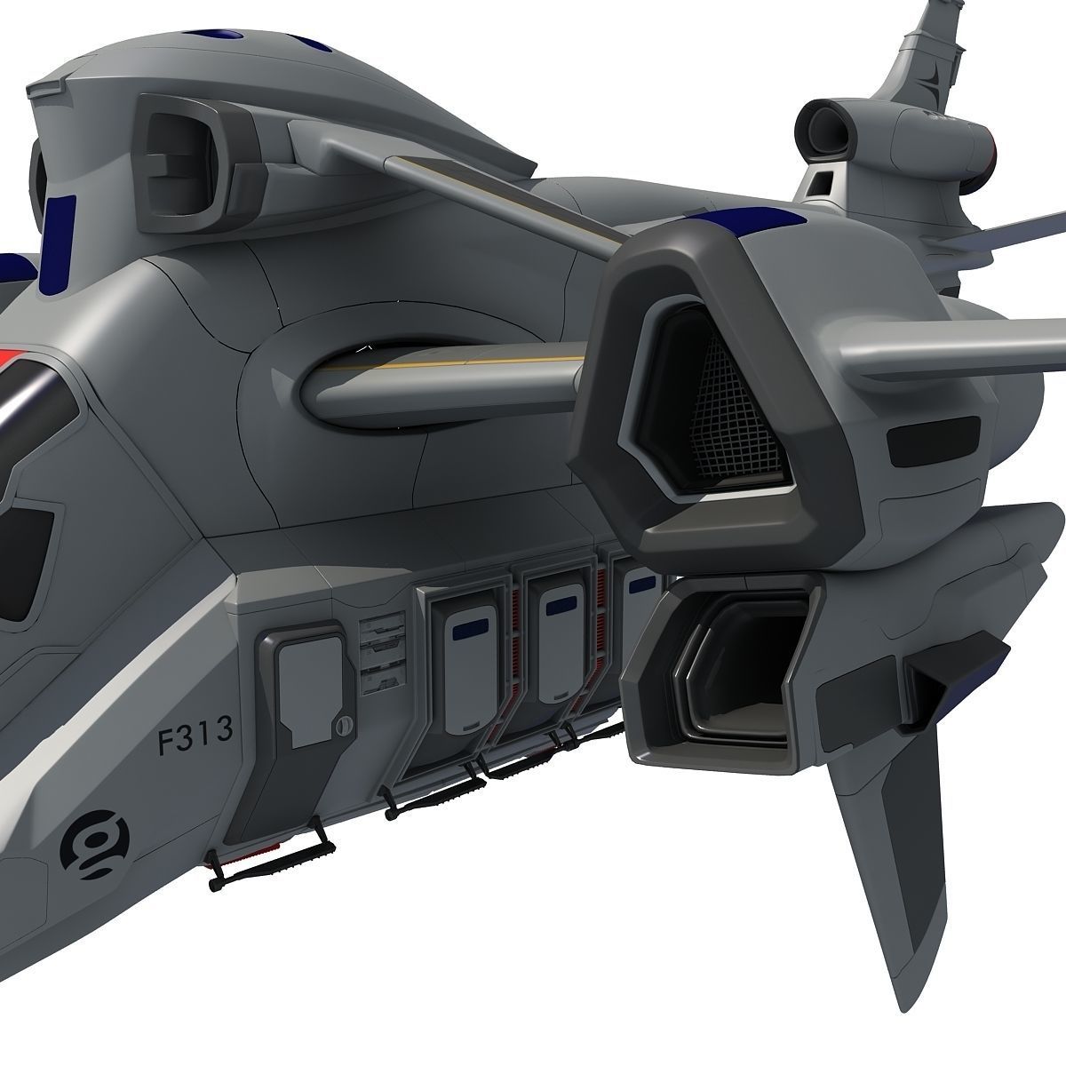 Futuristic Spaceship  3D model_15