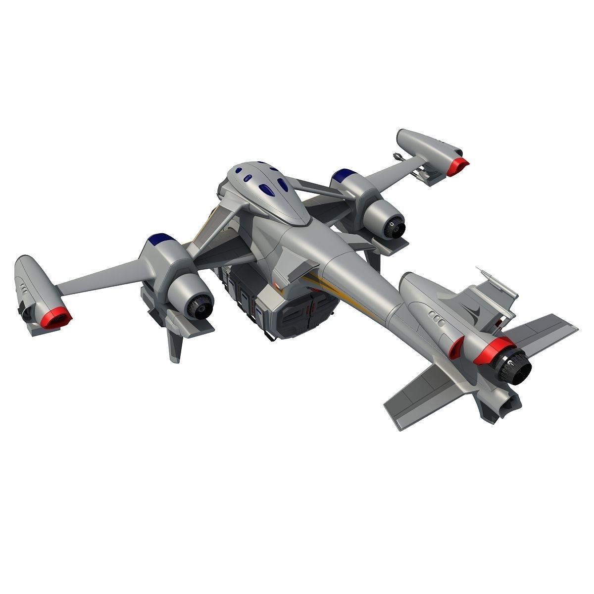 Futuristic Spaceship  3D model_8