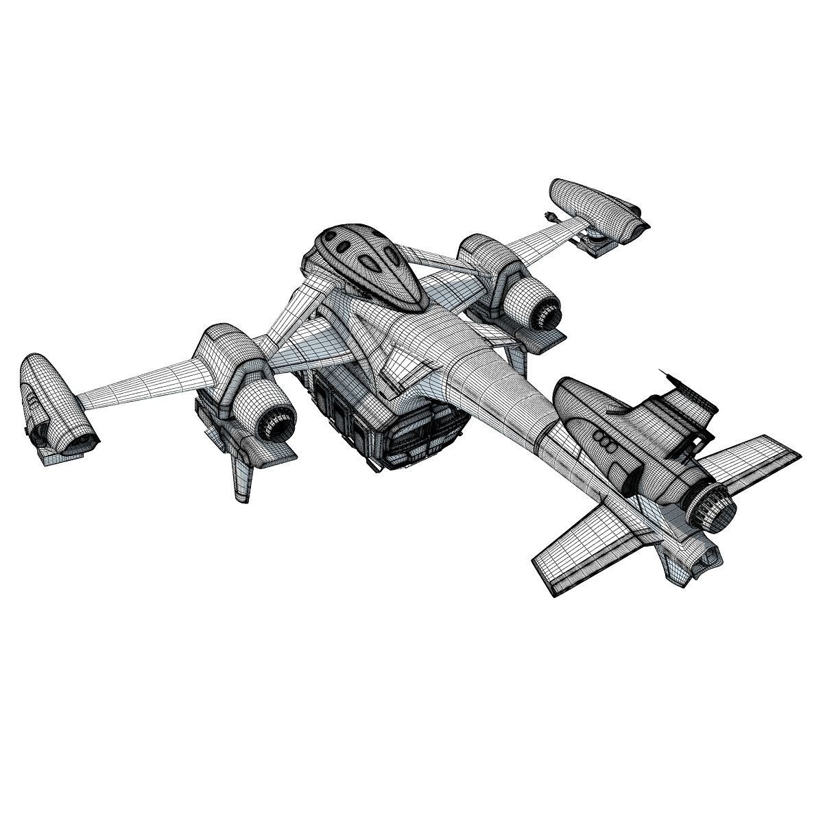 Futuristic Spaceship  3D model_17