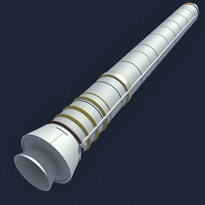 White Solid Rocket Booster 3D model_1