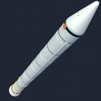 White Solid Rocket Booster 3D model_2