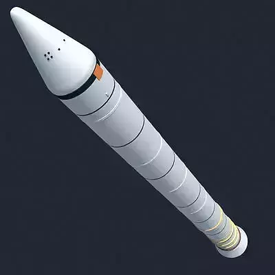 White Solid Rocket Booster 3D model