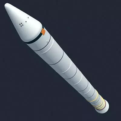 White Solid Rocket Booster 3D model_0