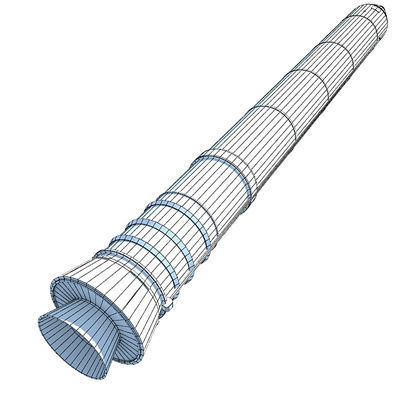 White Solid Rocket Booster 3D model_5