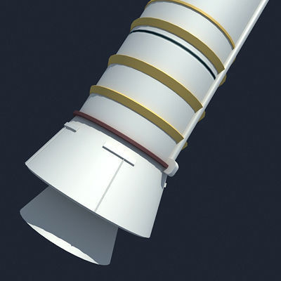 White Solid Rocket Booster 3D model_4