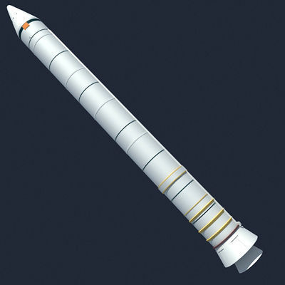 White Solid Rocket Booster 3D model_3