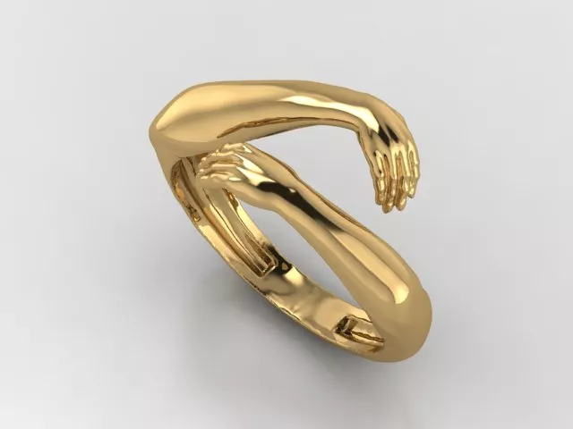 Hug Ring Embrace Ring Free Size 3D Print Casting 3D print model