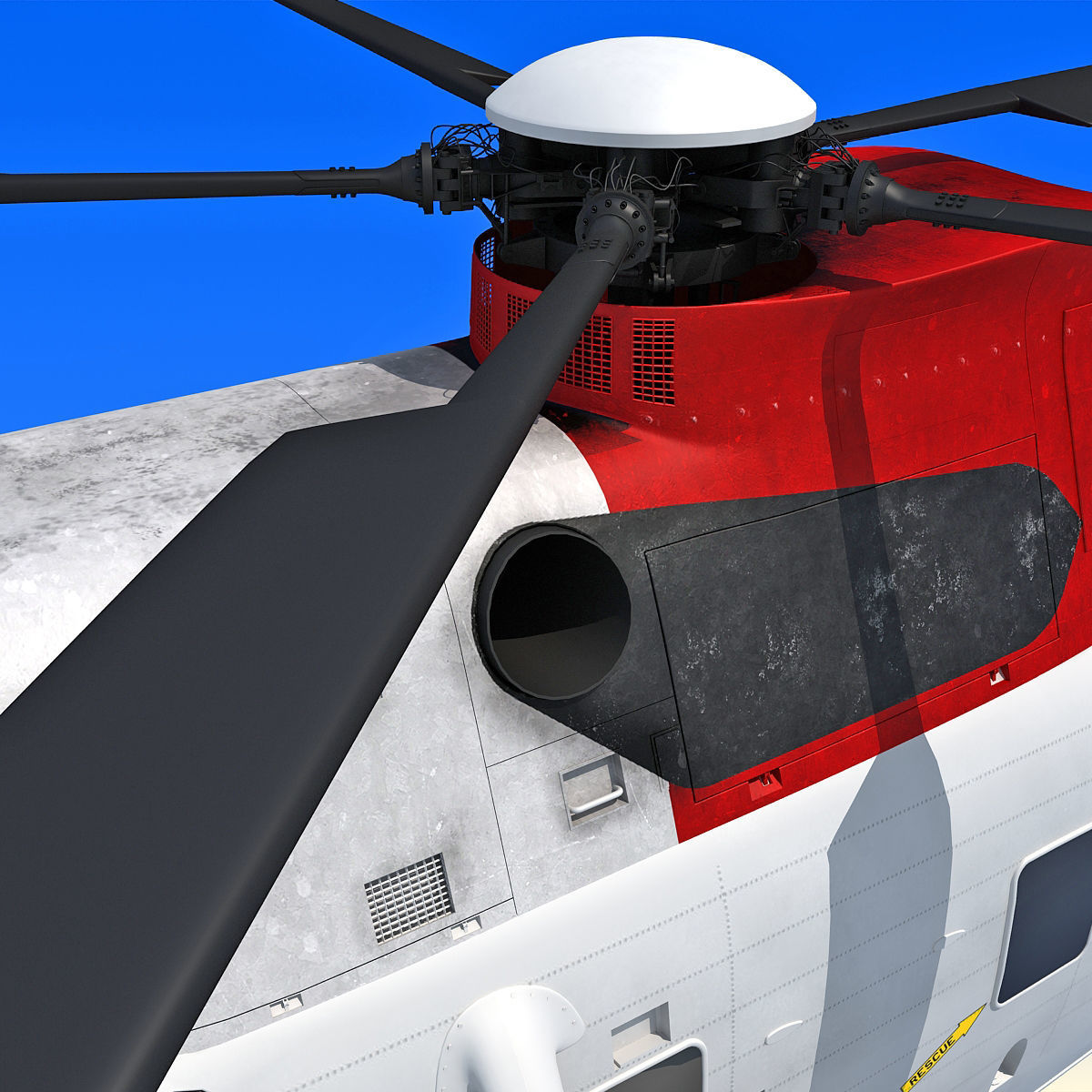 Red Sikorsky SH-3 Sea King 3D Model 3D model_16