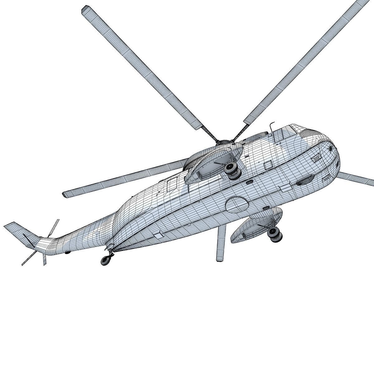 Red Sikorsky SH-3 Sea King 3D Model 3D model_22