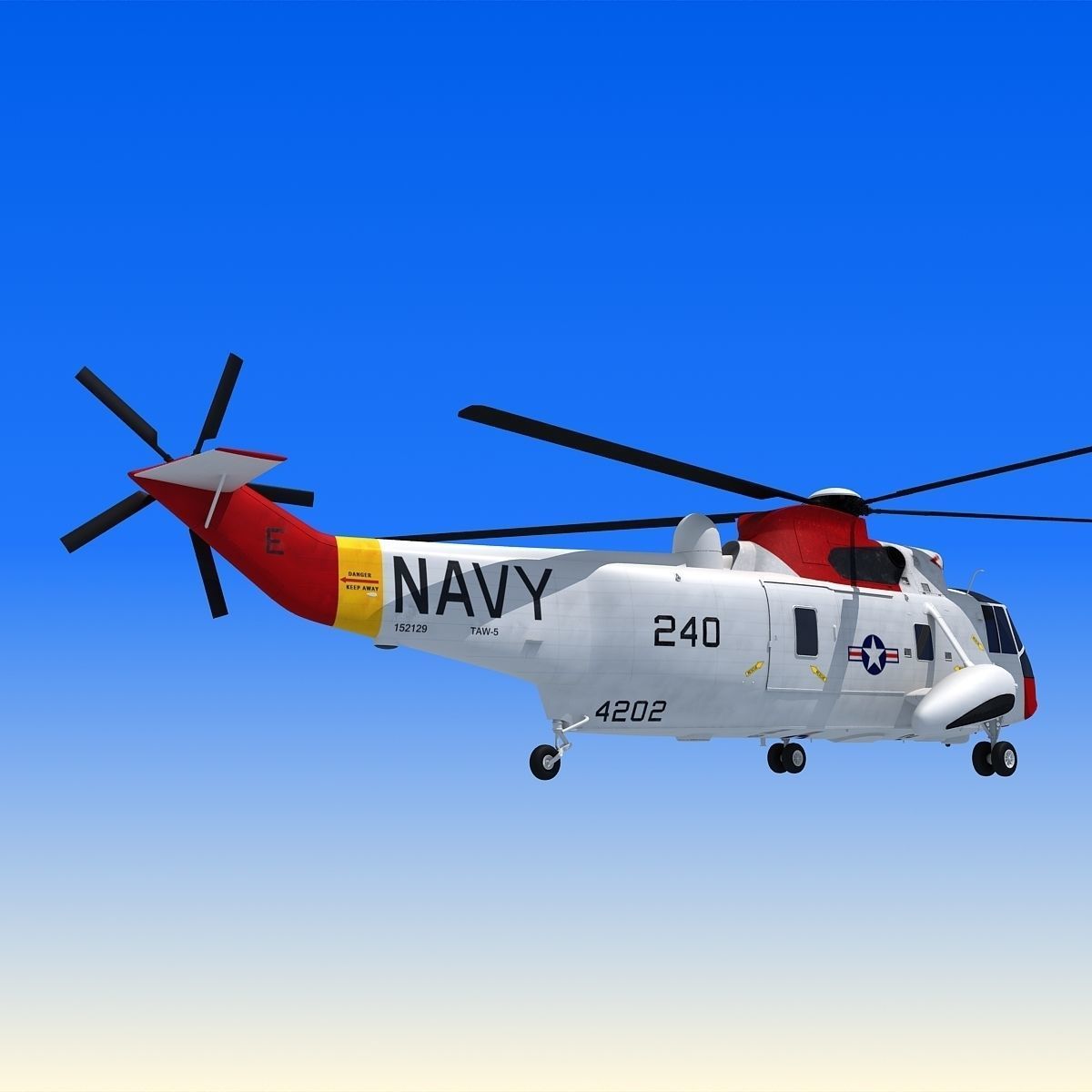 Red Sikorsky SH-3 Sea King 3D Model 3D model_11