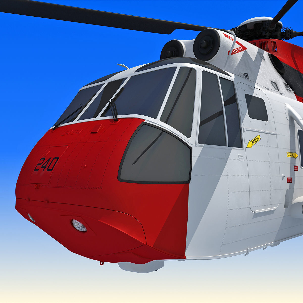 Red Sikorsky SH-3 Sea King 3D Model 3D model_19