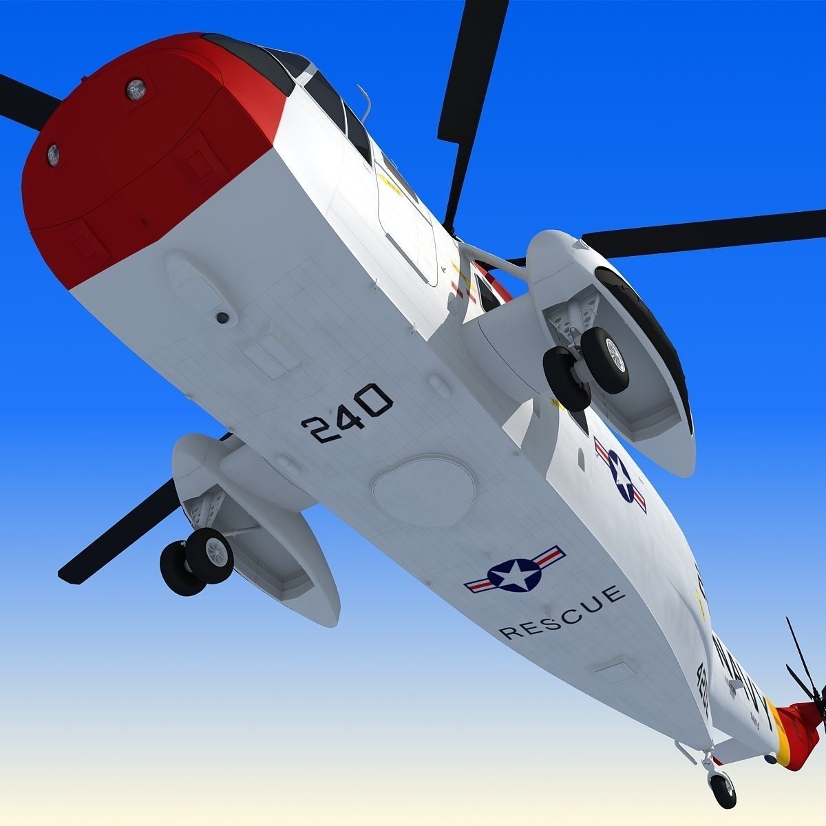 Red Sikorsky SH-3 Sea King 3D Model 3D model_14