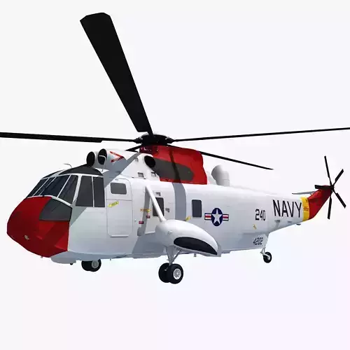 Red Sikorsky SH-3 Sea King 3D Model 3D model