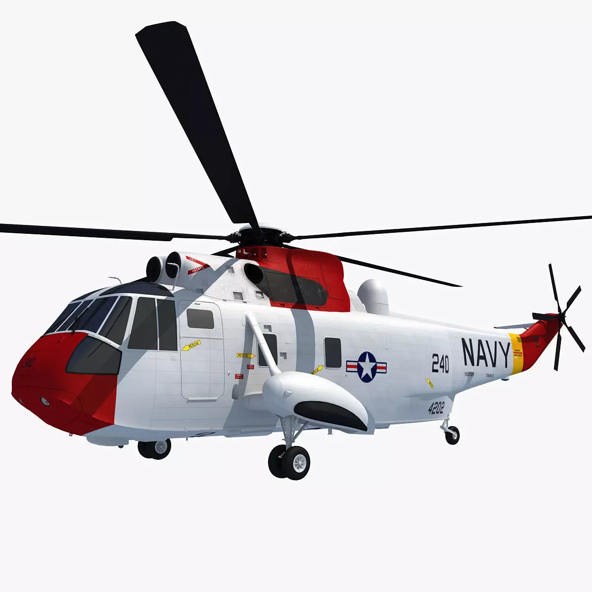 Red Sikorsky SH-3 Sea King 3D Model 3D model_0