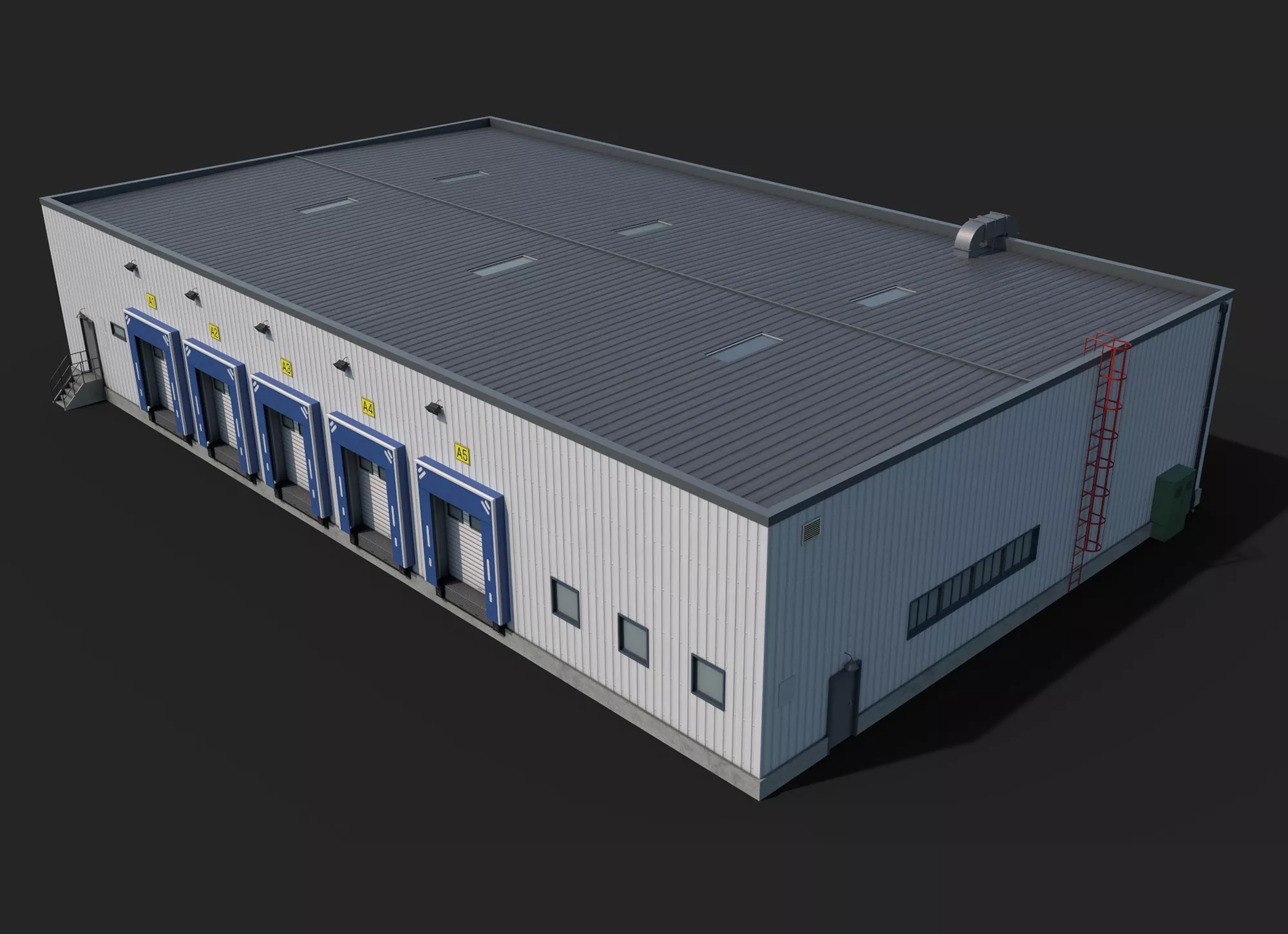 3D model Industrial Building PBR Low Poly VR / AR / low-poly | CGTrader