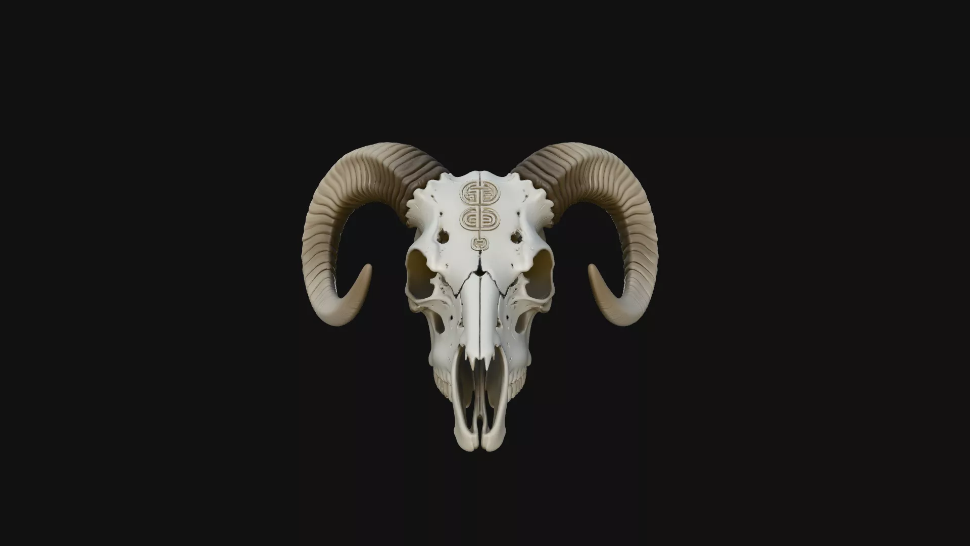 Ram Skull Wall Mount Design 6 - 3D Print Model 3D print model