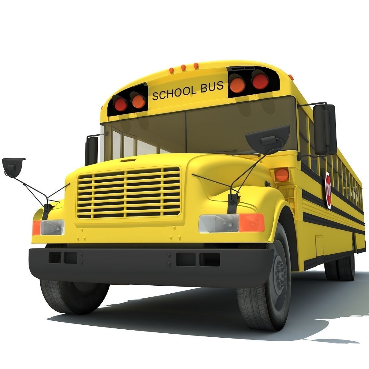 Classic School Bus 3D model_9